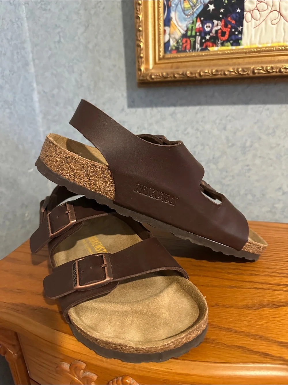 Birkenstock Dark Brown Double-Strap Sandals - Picture 2 of 3